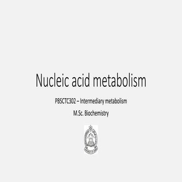 Nucleotide metabolism