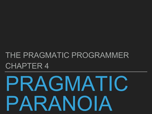 The Pragmatic Programmer