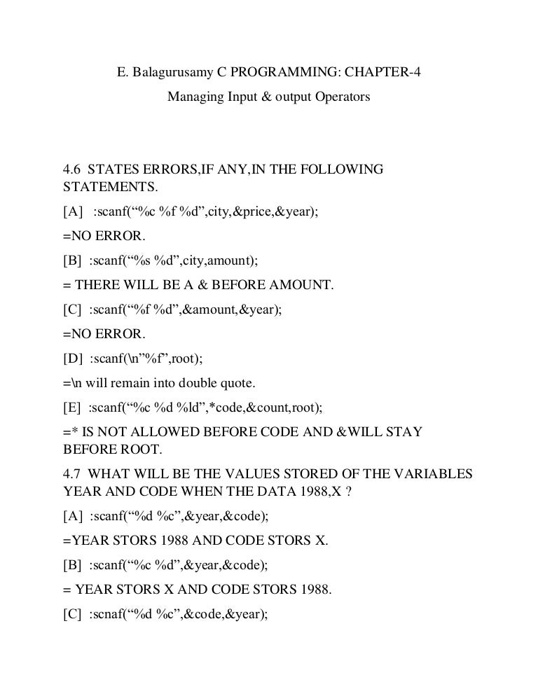 C language e balagurusamy pdf full C language e balagurusamy pdf full