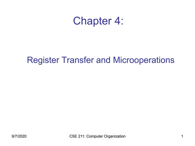 Register transfer and microoperations