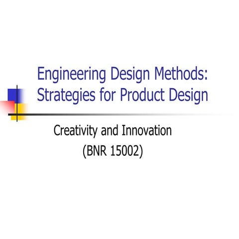 BNR15002  Creativity And Innovation Chapter 4