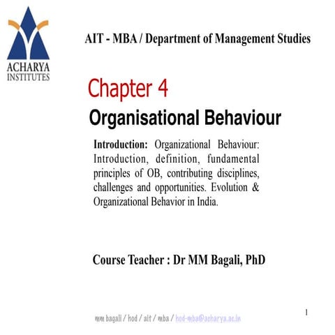 OB; Organizational Behavior and Management | PDF