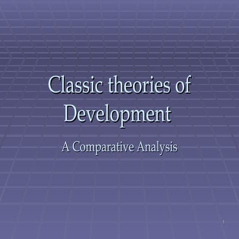 Classic Theories of Development in Economics
