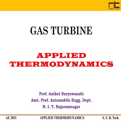 Chapter 4 Gas Turbine