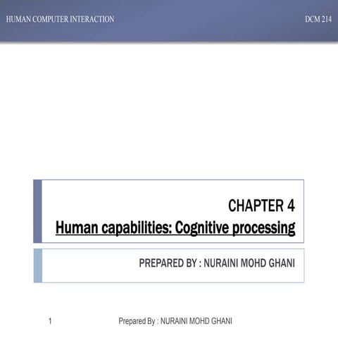 Chapter 4 - Human Capabilities : Conceptual Models