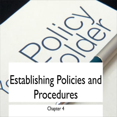 Establishing Policies & Procedures (2010)