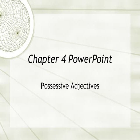 Chapter4 - Possessive Adjectives