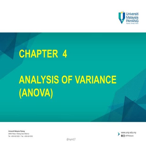 CHAPTER 4, ANALYSIS OF VARIANCE (ANOVA) APPLIED STATISTICS | PDF