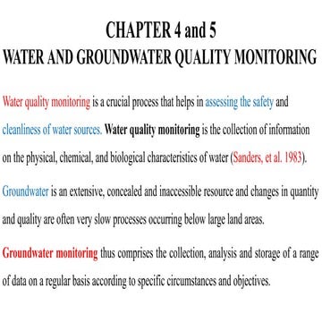 CHAPTER four and five water and groundwater quality monitoring .pptx