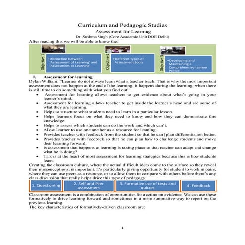 Assessment for learning 