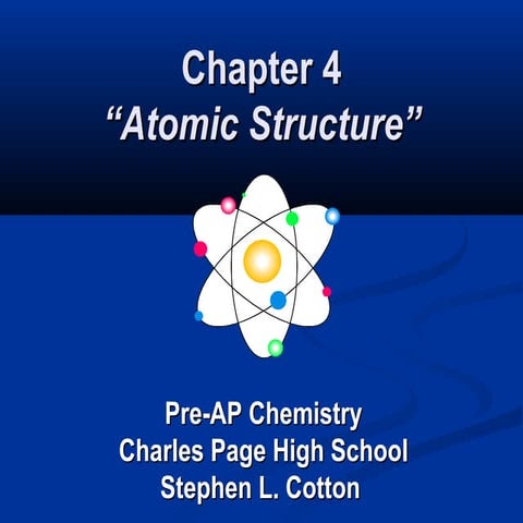 Chapter 4 atomic structure