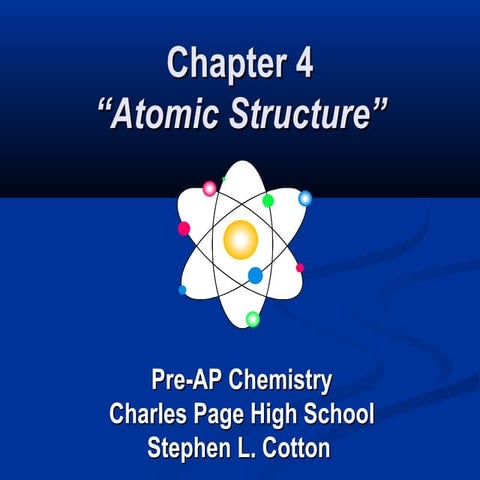 Chapter 4 atomic structure
