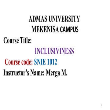 Chapter 4 inclusiveness (1).ppt Inclusiveness freshman course Ethiopia ...