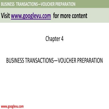 Business Transactions - Voucher Prepration