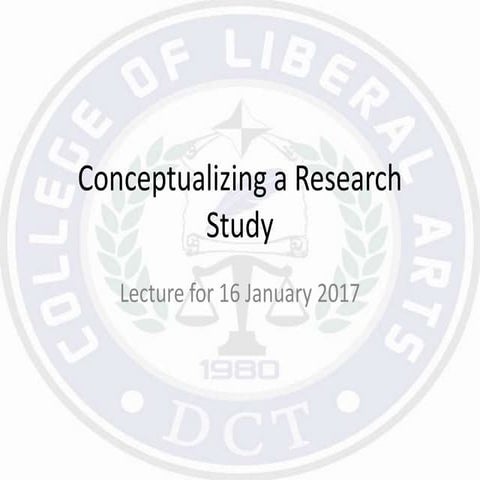 Chapter 4, Conceptualizing A Research Study