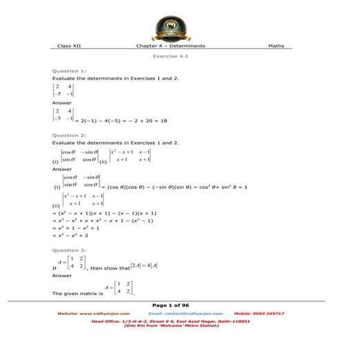 Chapter 4 determinants