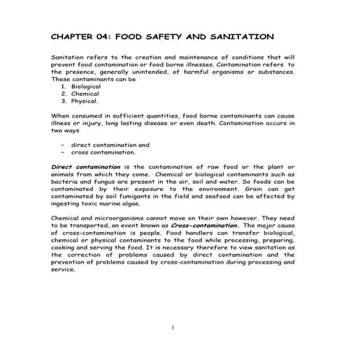 Chapter 4 food safety