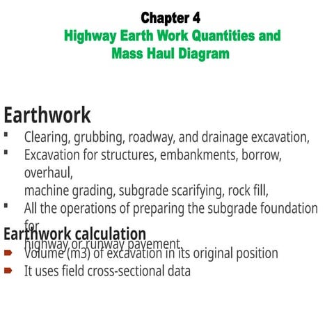 Chapter 4 earth work and quantities new | PPT