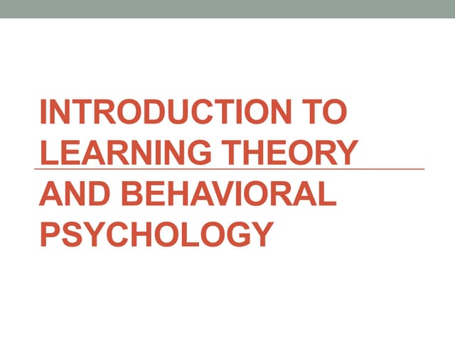 LEARNING THEORY PERSPECTIVE PSYCHOLOGY visual data 8