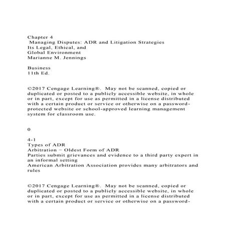 Chapter 4  Managing Disputes ADR and Litigation StrategiesI.docx