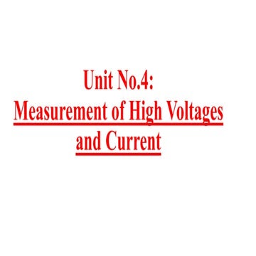  measurement of high voltage and high currents 