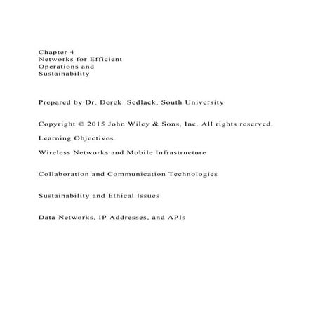 Chapter 4Networks for EfficientOperations andSustainabilit.docx