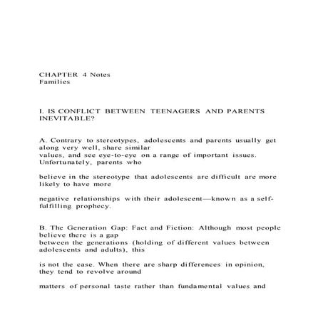 CHAPTER 4 Notes Families I. IS CONFLICT BETWEEN | DOCX
