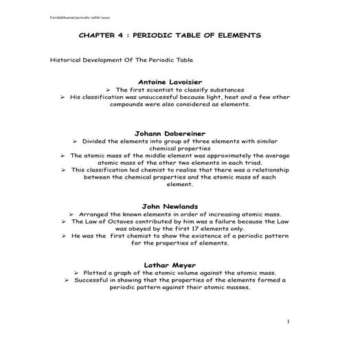 Chapter 4 perodic table