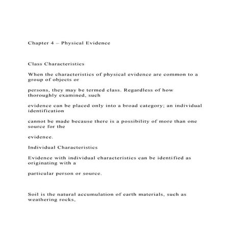Chapter 4 – Physical EvidenceClass Characteristics.docx