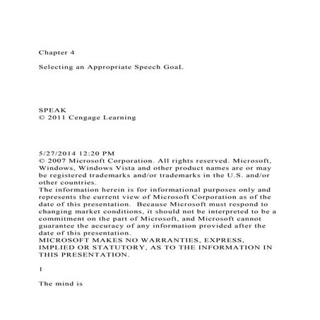 Chapter 4Selecting an Appropriate Speech GoaL SP.docx