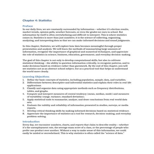 Chapter 4: Statistics-Mathematics in the Modern World