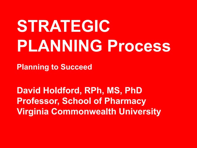 Strategic planning process