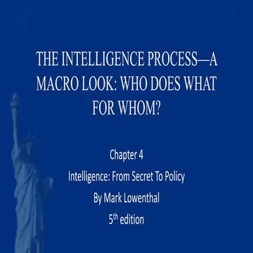 Chapter 4 the intelligence process a macro look who does what for whom