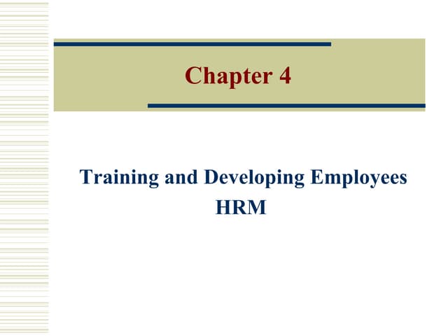 Employee Training Development Pptx