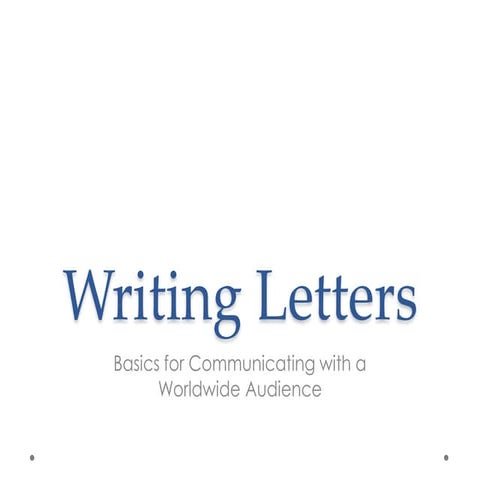 Chapter 4 writing letters basics | PPTX
