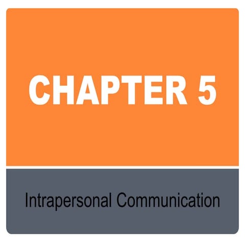 Chapter 5: Intrapersonal Communication