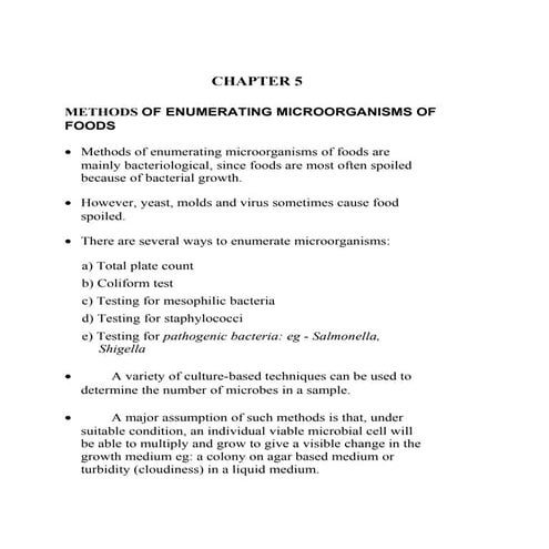 Food Microbiology - Chapter 5