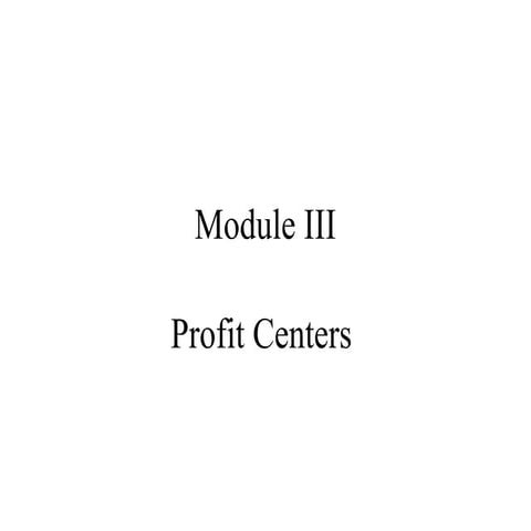 Chapter 5 profit center
