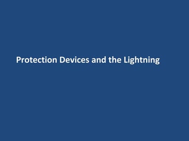 Protection Devices and the Lightning