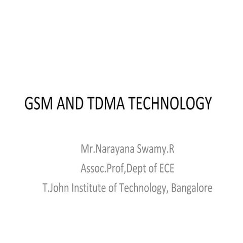 gsm and tdma technology