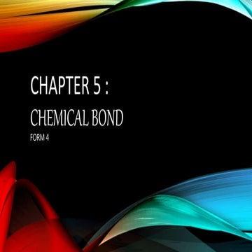 Chapter 5 chemical bond