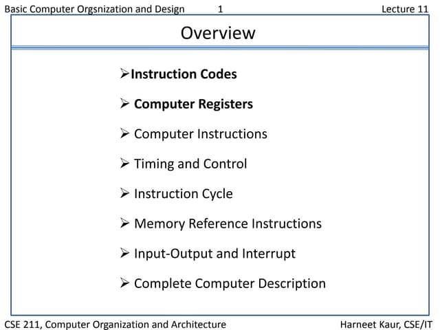 Instruction codes and computer registers