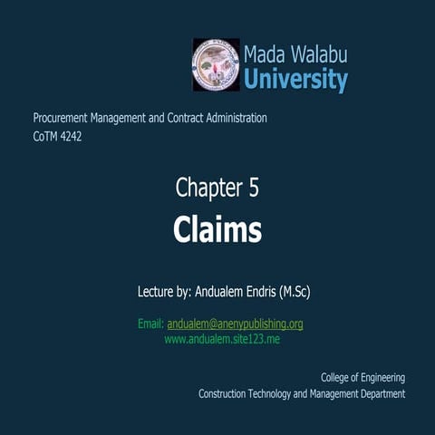 Chapter 5- Contract Management