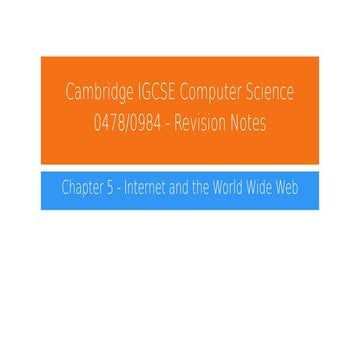 Comprehensive Cambridge IGCSE Computer Science Revision on Internet ...