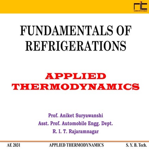 Chapter 5  Fundamentals of Refrigeration