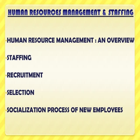 Chapter 5   Human Resources Management and Staffing