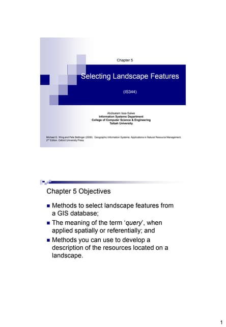 Chapter5 is344(gis)(selecting landscape features)