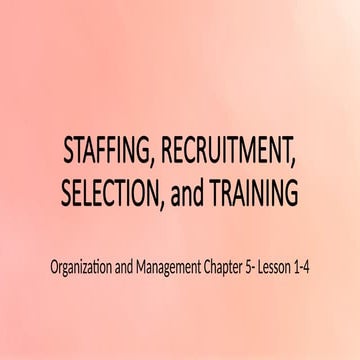 Understanding the definition of Staffing and Selection