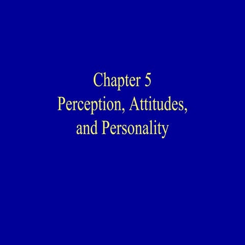Perception, Attitudes,and Personality