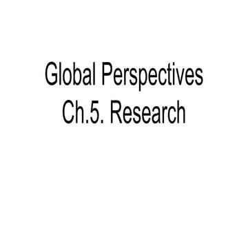 Chapter 5 - research global perspectives igcse | PDF